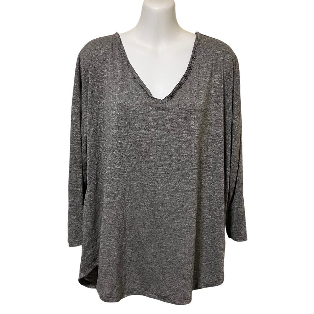 Maurices 24/7 Gray 3/4 Sleeve Top